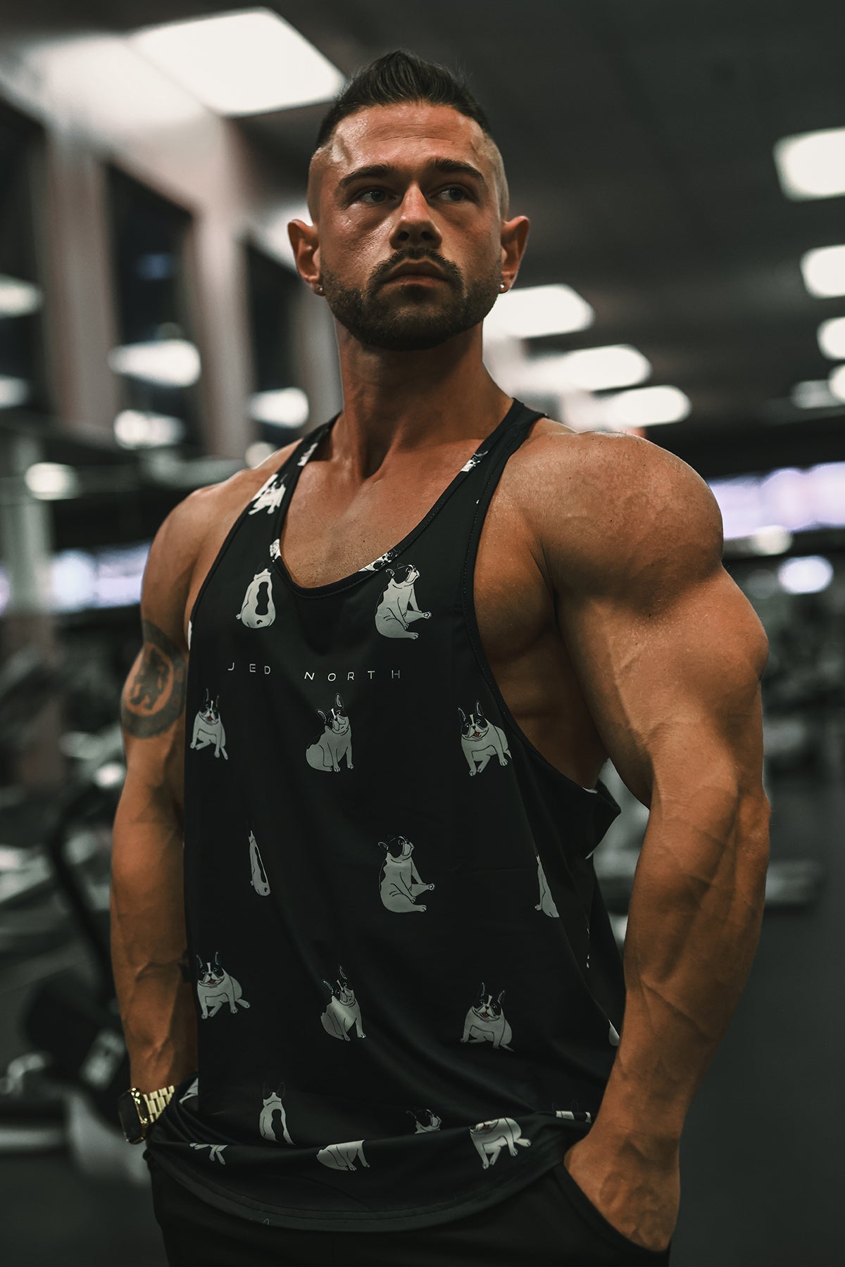 Jed North Herren Muscle-Stringer mit Grafik - Bulldogs