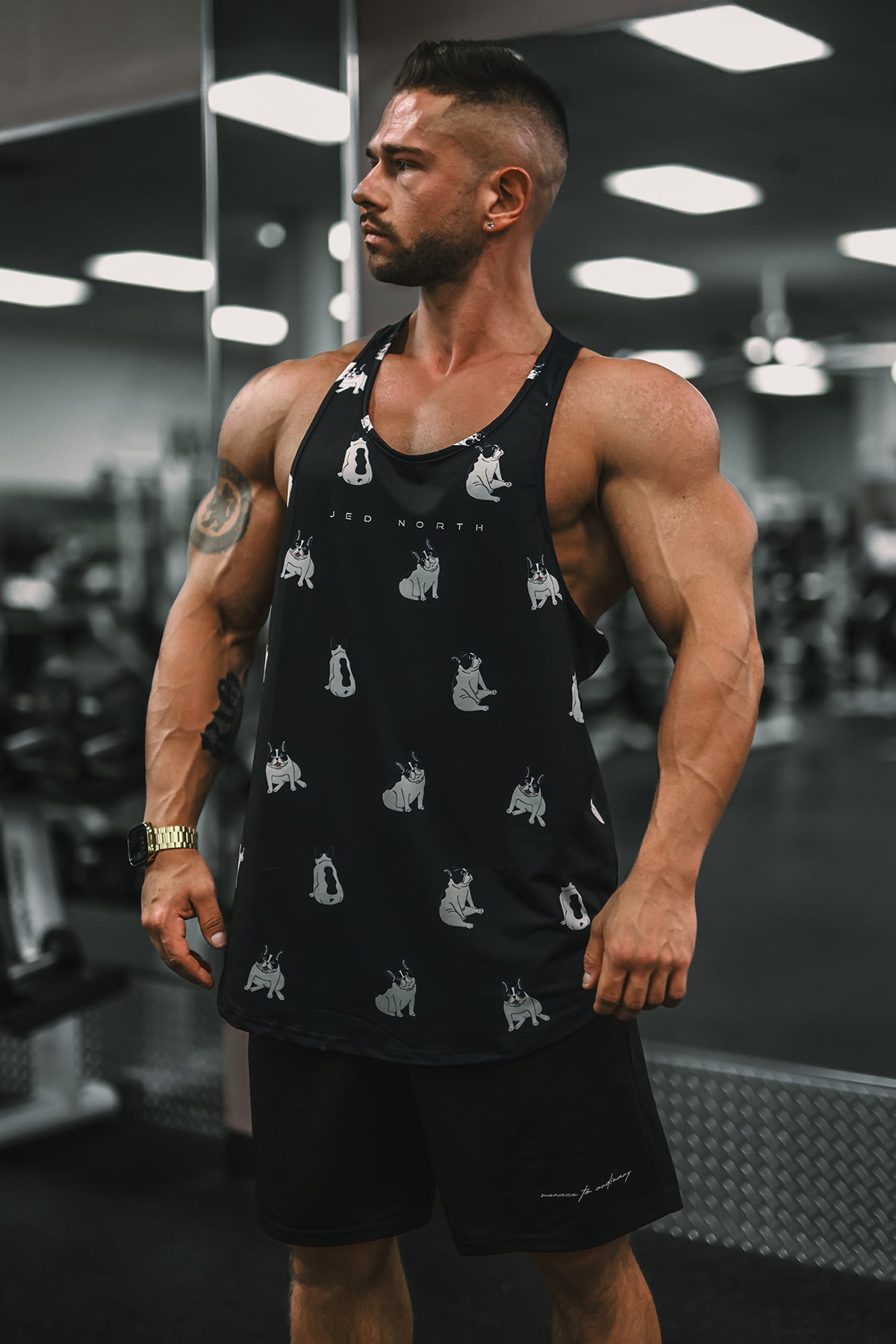 Jed North Herren Muscle-Stringer mit Grafik - Bulldogs