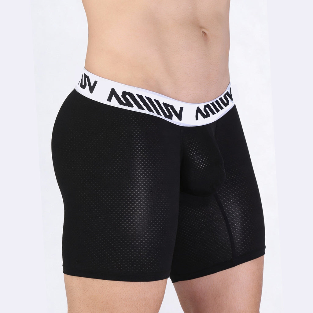 MetroMaleWear Max Mid Cut Boxer Brief Black 8023-22