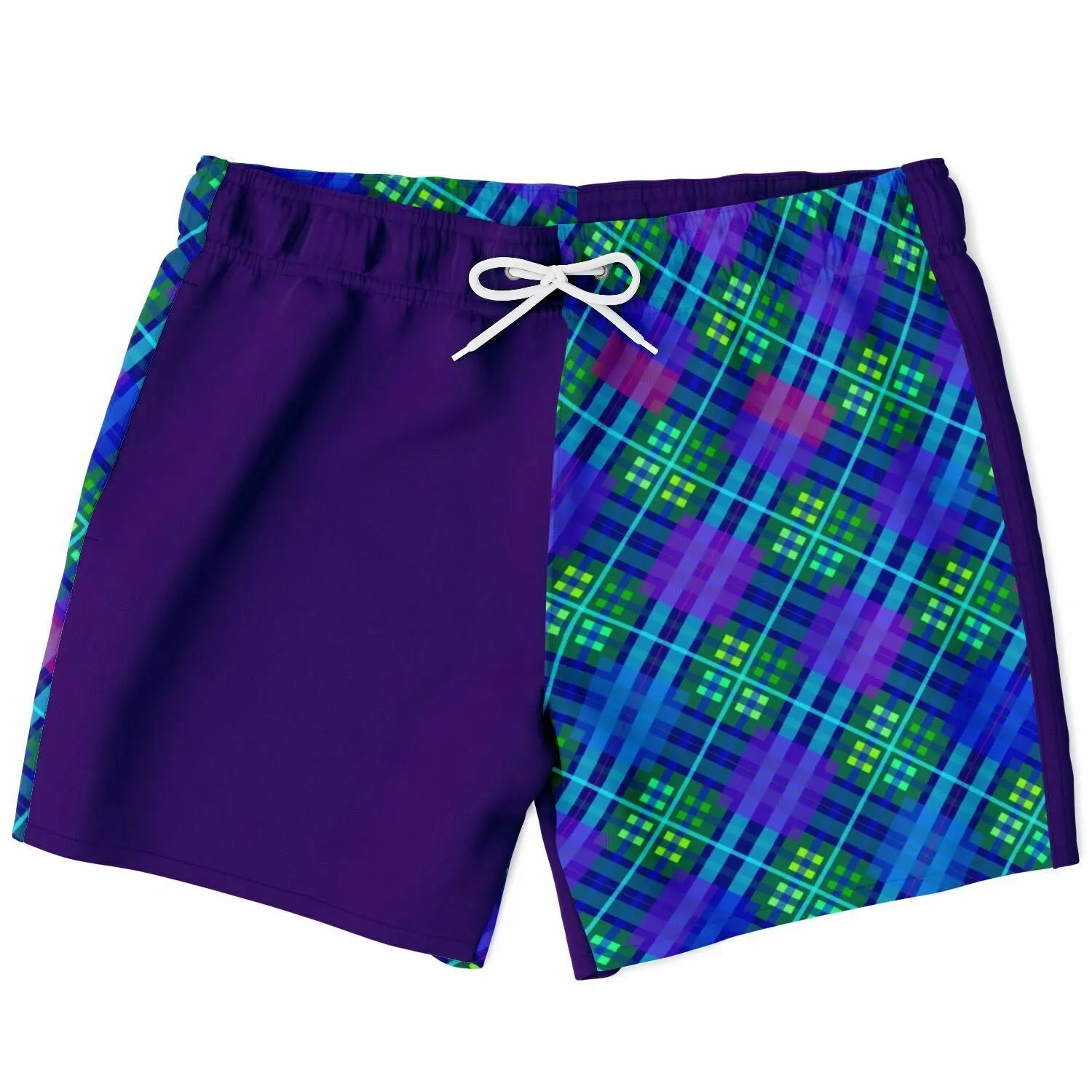 Short de bain homme Maris Equi à motif tartan bleu