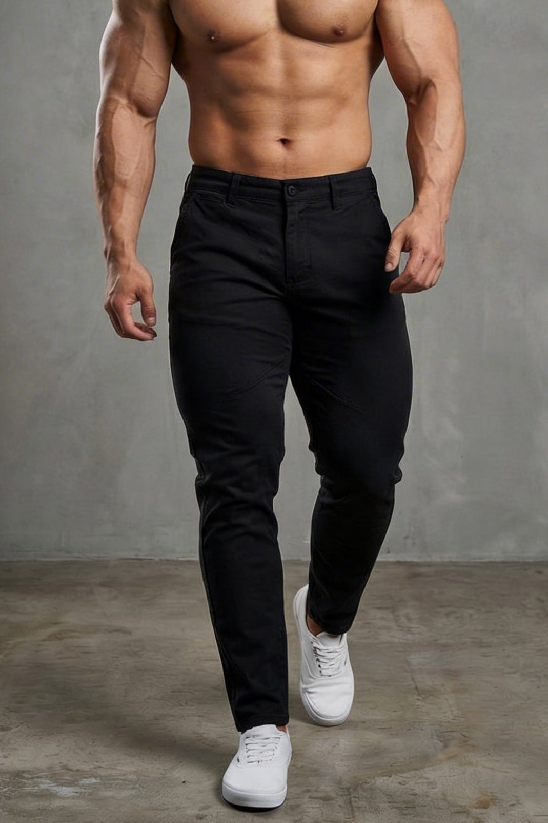 Jed North Herren Fitted Chino-Hose - Schwarz