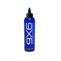 A sleek blue bottle of axe pure silicone lubricant with black screw-on cap and white lettering for 9X6 LUBE