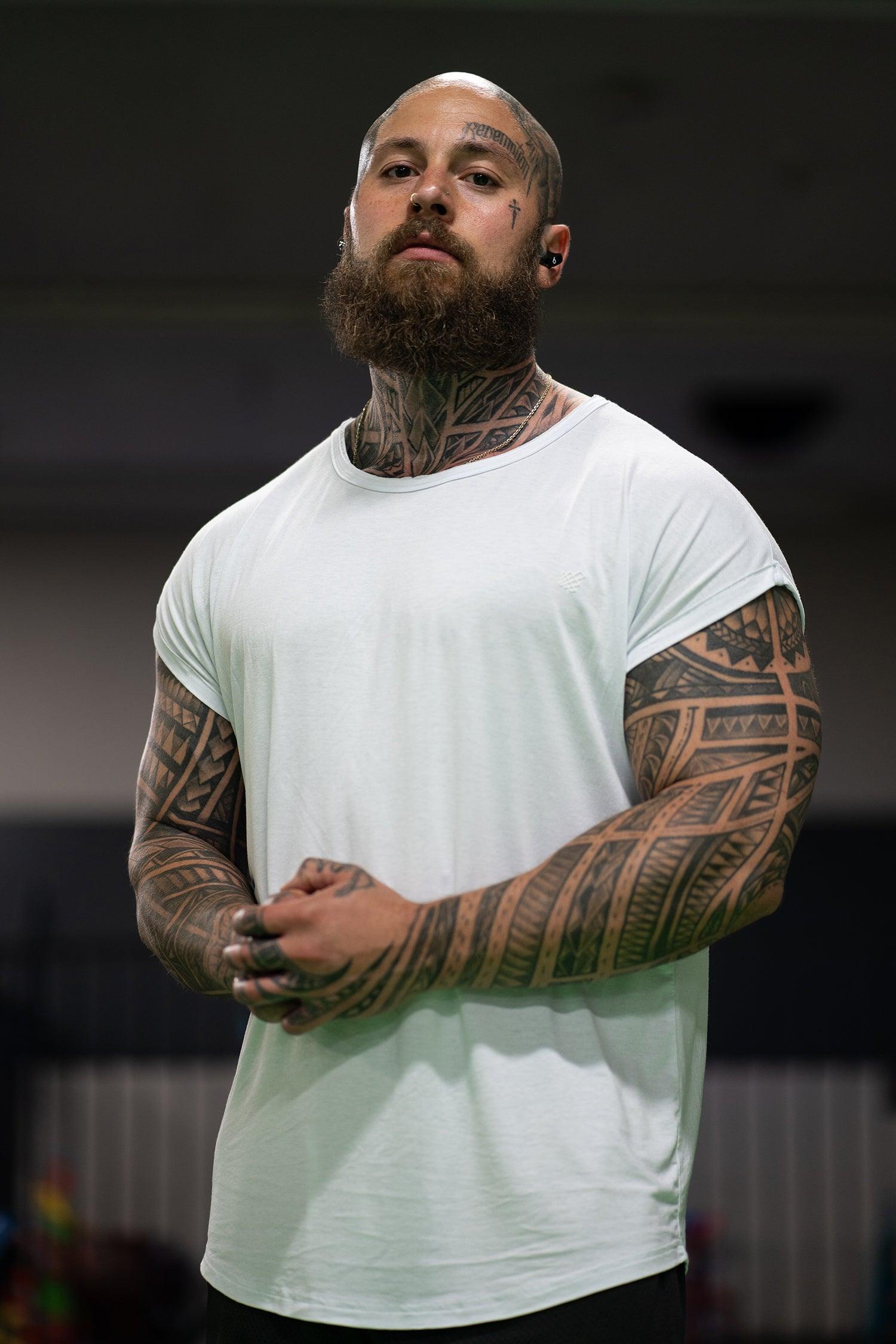 Jed North Herren Evolve Cap Sleeve Muscle T-Shirt 2.0 - Off White