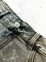 JJ Malibu Men's Vintage Washed Distressed Booty Shorts  - Noir