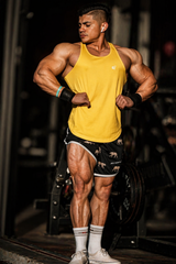 Jed North schnelltrocknendes Bodybuilding-Workout-Stringer-Shirt für Herren – Golden
