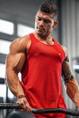 Jed North Herren Fast-Dry Bodybuilding Stringer - Karmesinrot
