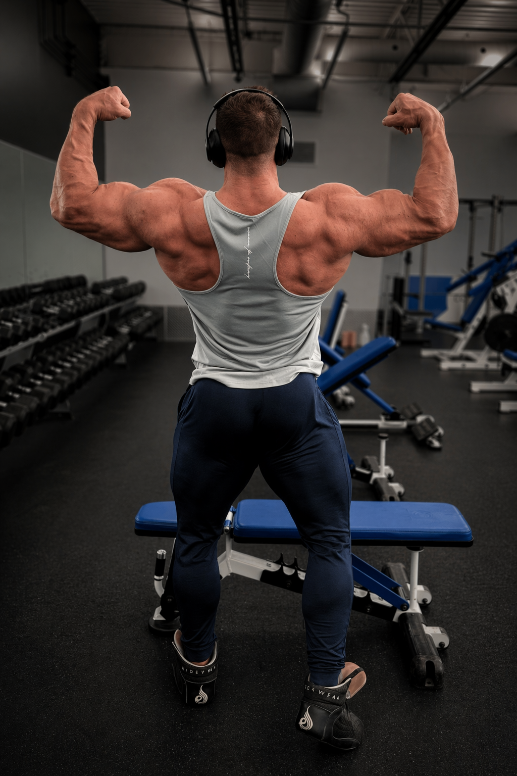 Jed North Herren schnelltrocknendes Bodybuilding-Workout-Stringer-Shirt - Silber