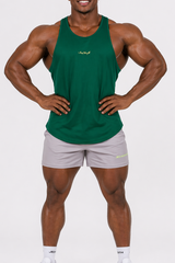 Jed North Herren Fast-Dry Bodybuilding Workout Stringer - Grün mit Neon-Logo