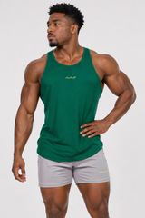 Jed North Herren Fast-Dry Bodybuilding Workout Stringer - Grün mit Neon-Logo
