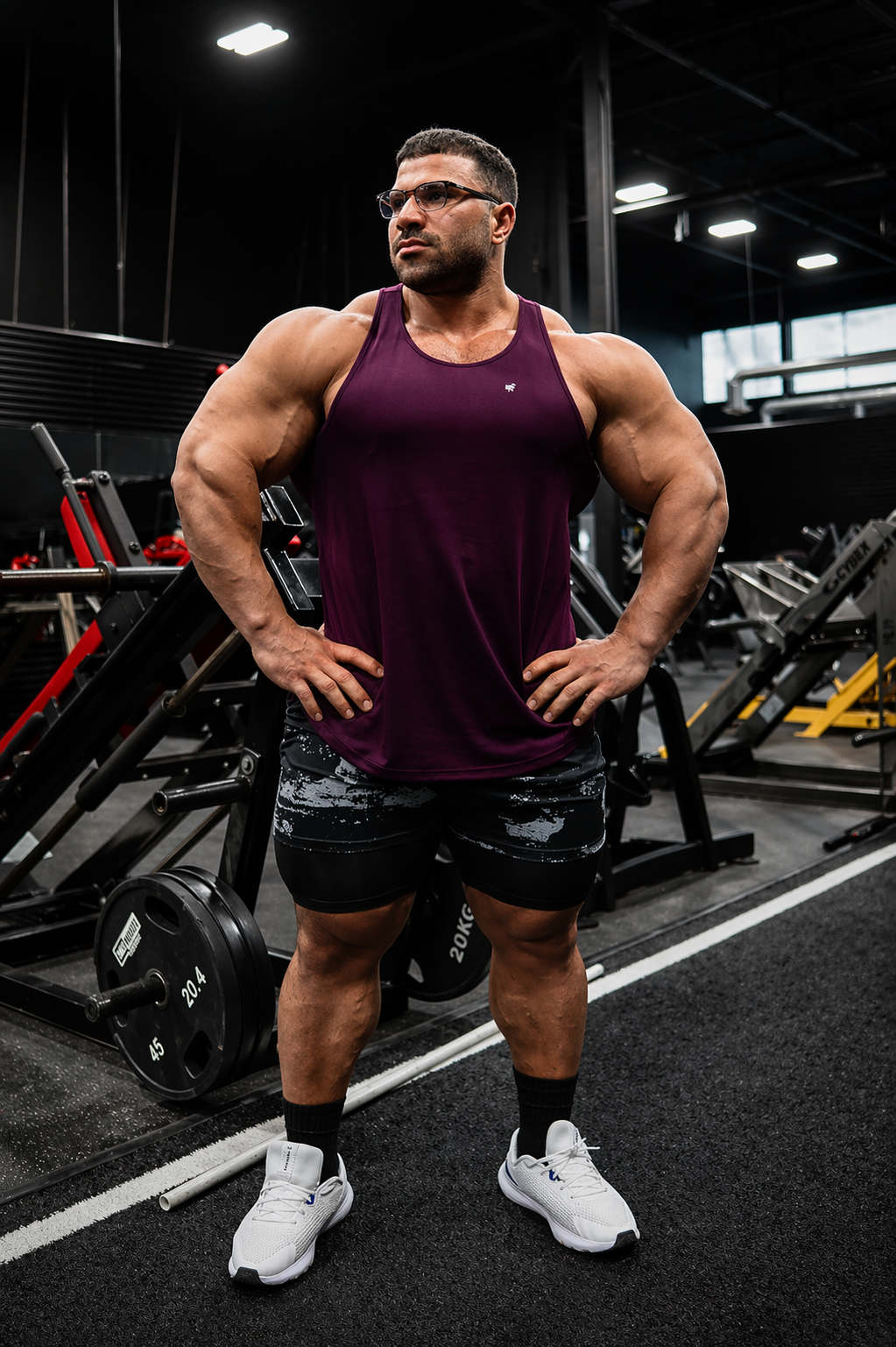 Jed North Herren Fast-Dry Bodybuilding Workout Stringer - Dunkellila