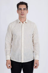 Chemise à manches longues brodée Hedged pour homme de Barabas