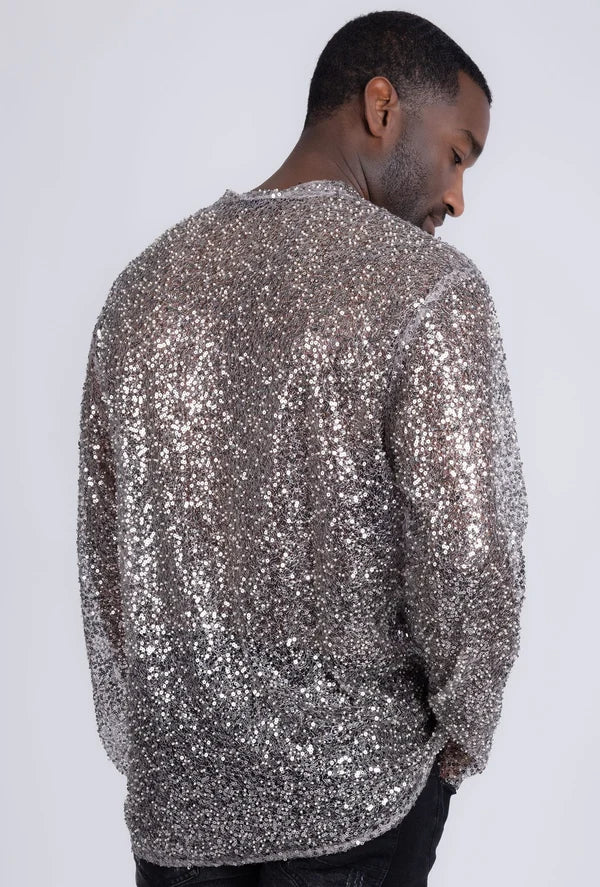 Chemise à manches longues à sequins Chella pour homme Barabas - Beige