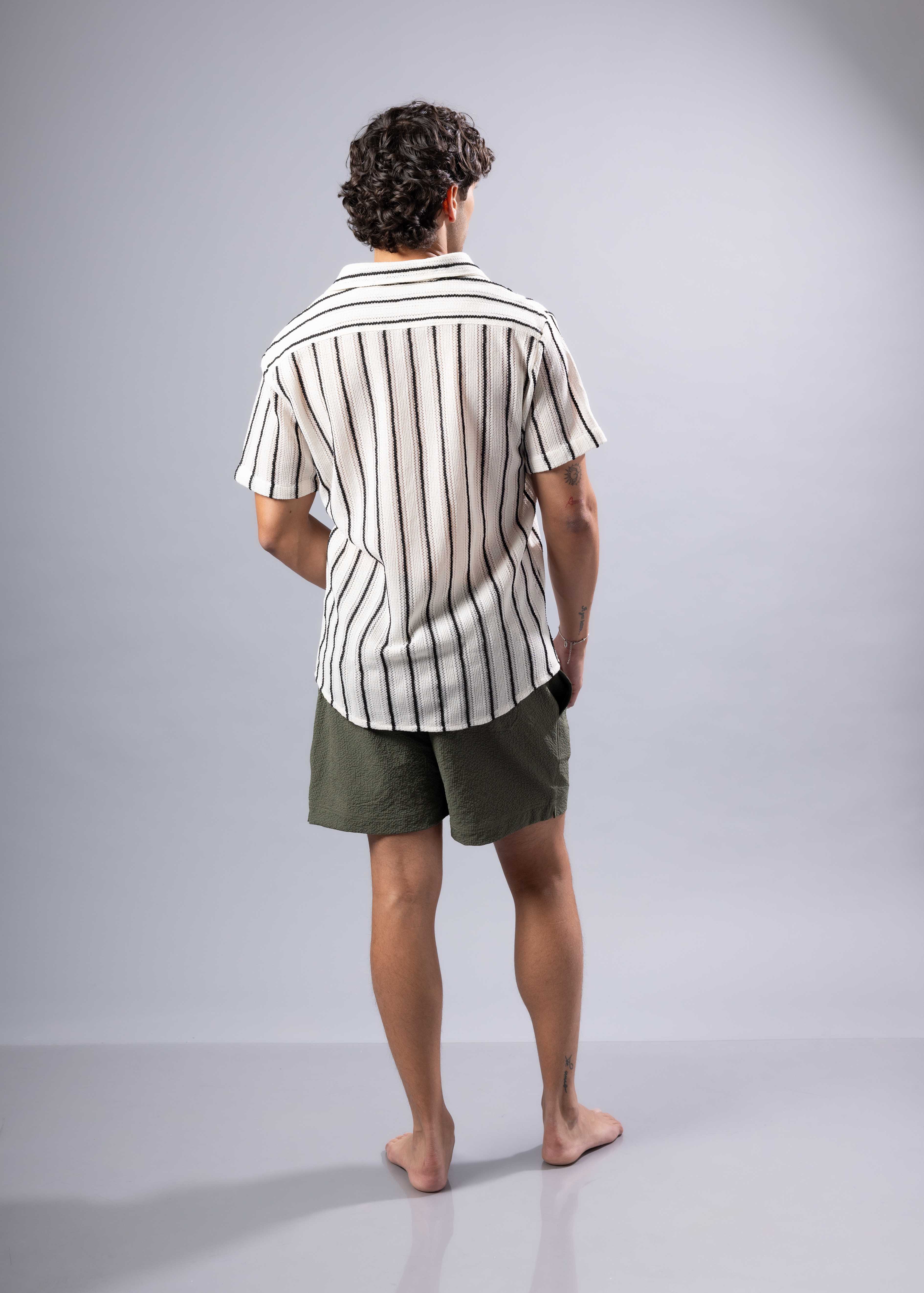 CHEMISE À MANCHES MANCHÉES EN MAILLE TEXTURÉE