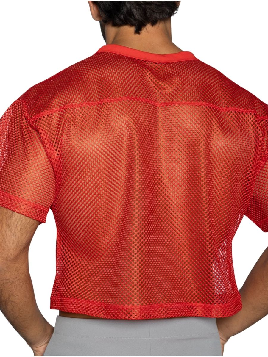 Bike Athletic BAM134 bright red short sleeve mesh football jersey with crew neck for practice and athletic use