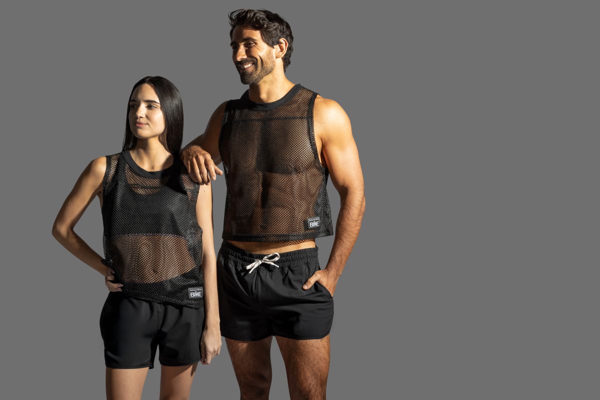 Black bike athletic bam135 sleeveless mesh practice jersey with sheer breathable design and subtle lower hem branding