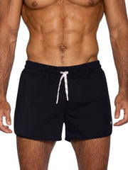 Black bike athletic BAM200 track shorts with white drawstring and subtle side logo for running and training