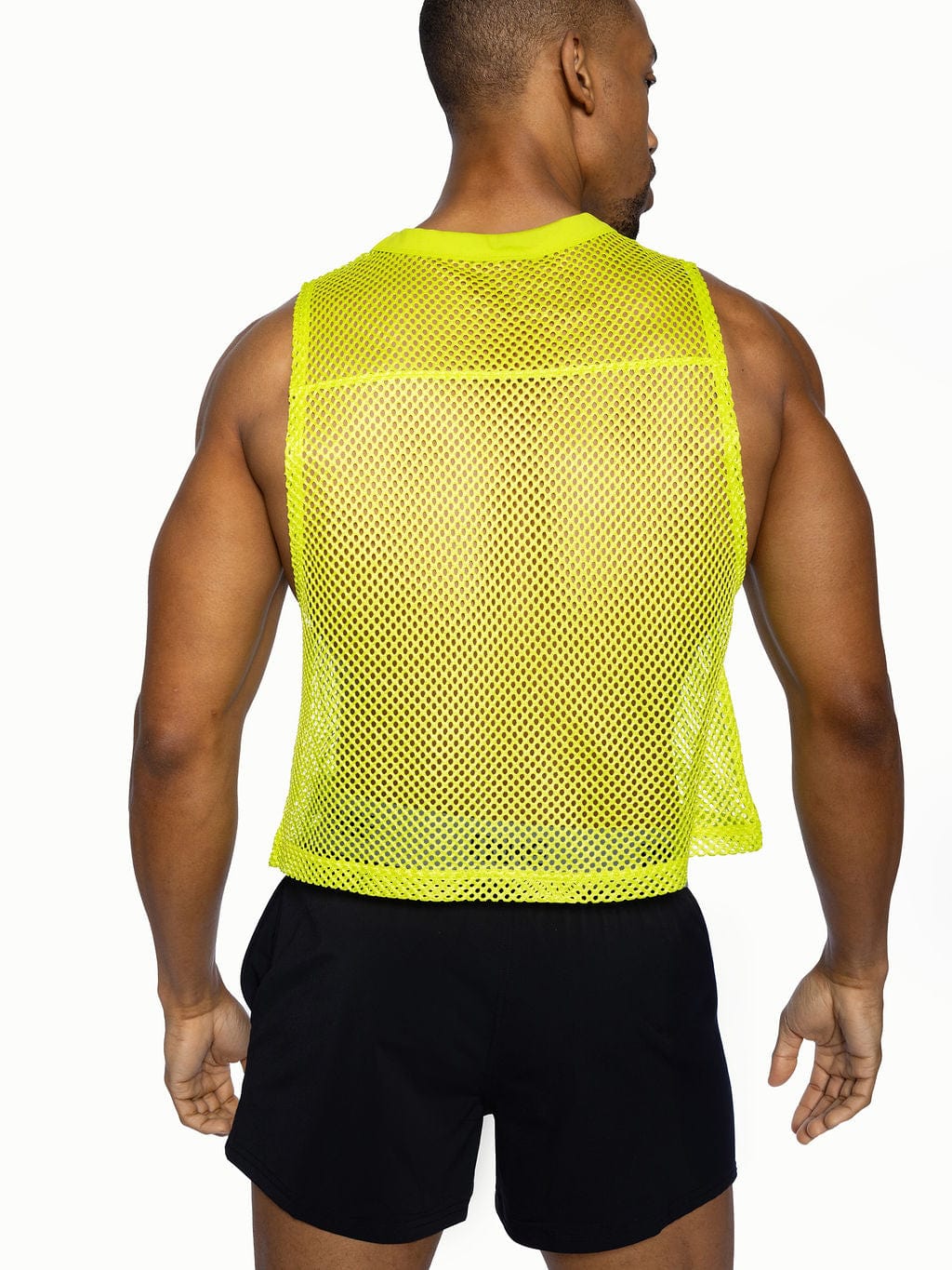 Bright neon yellow mesh sleeveless practice jersey by BIKE designed for cycling and sports activities