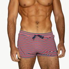 BIKE Athletic Peek-A-Boo Swim Short - Sailor Stripe