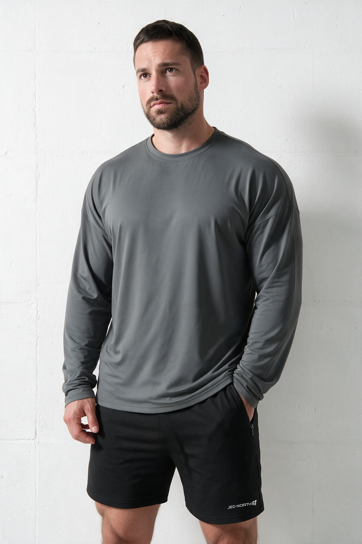 Jed North Men's Base Performance Long Sleeve T-Shirt - Dark Gray