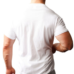 Big and tall mans white cotton crew neck t shirt with short sleeves shown from the front in a 2 pack set