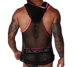 Boox Fuchsia Hoody T Shirt back view by Gigo Underwear