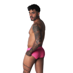 Fuchsia-colored low-rise briefs in a solid cotton-blend fabric with a clean, minimalist design.
