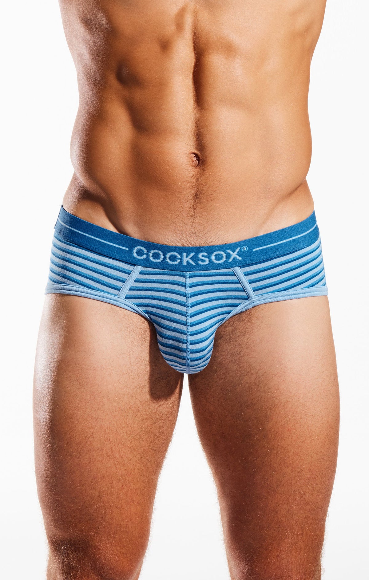 Cocksox CX76MD Slip de sport rayé en modal