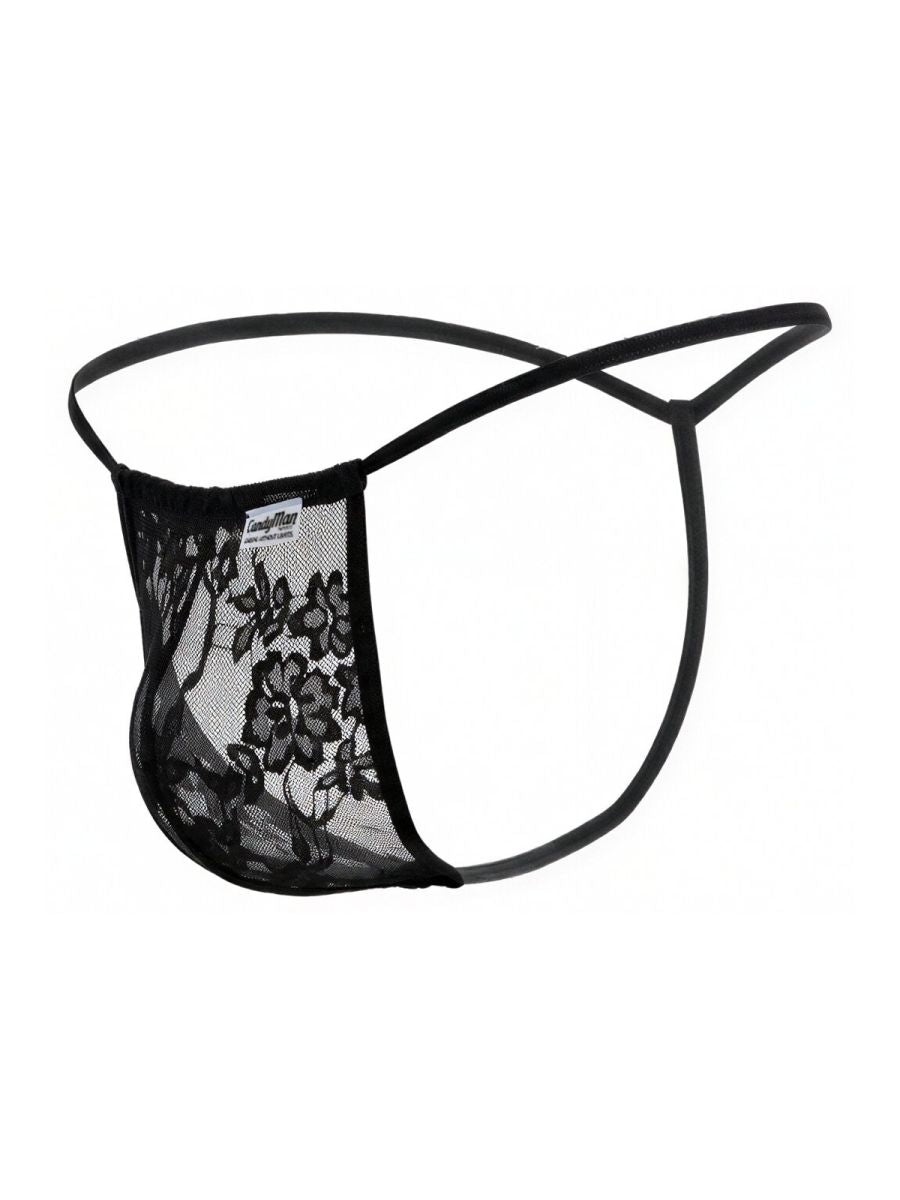 CandyMan 9586 G-String Color Black Lace - EricSaloDesign.com