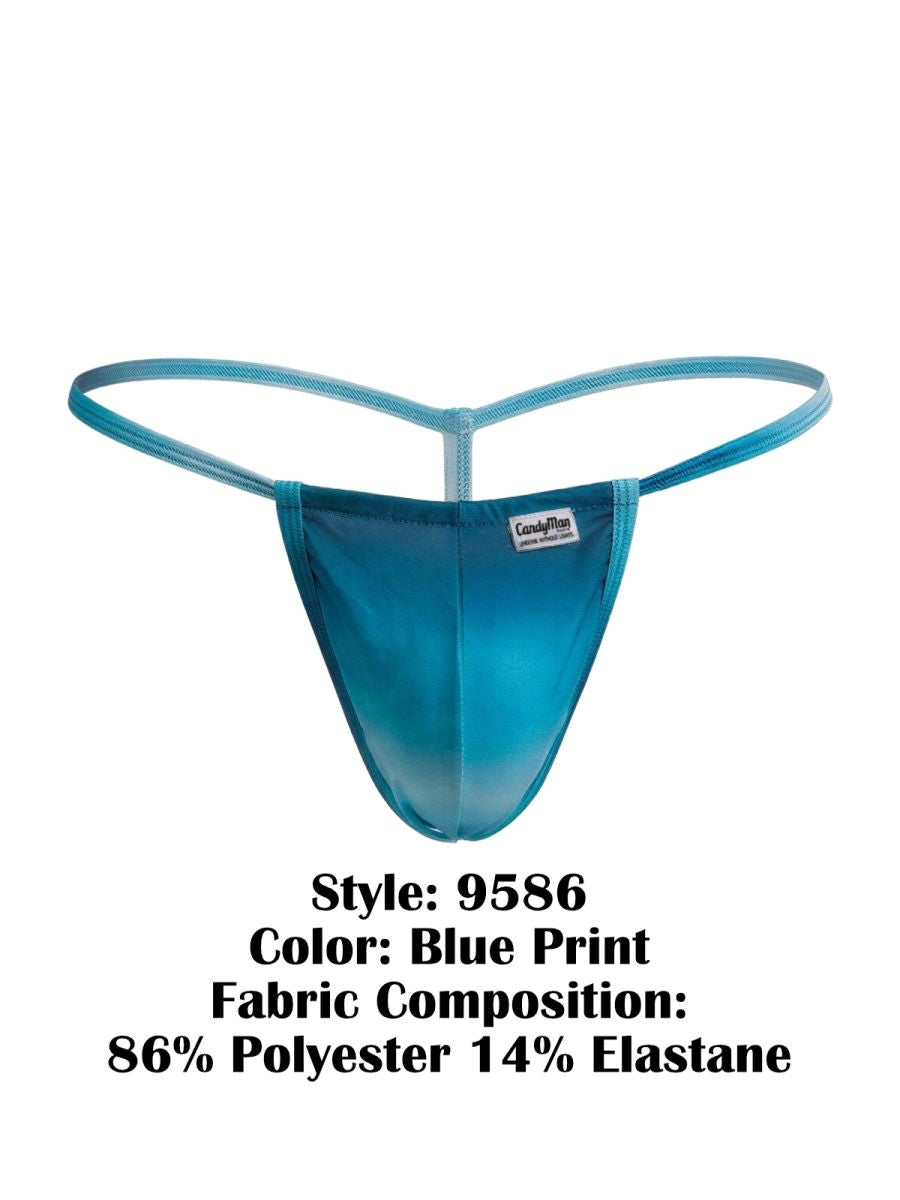 CandyMan 9586 G-String Color Blue Print - EricSaloDesign.com