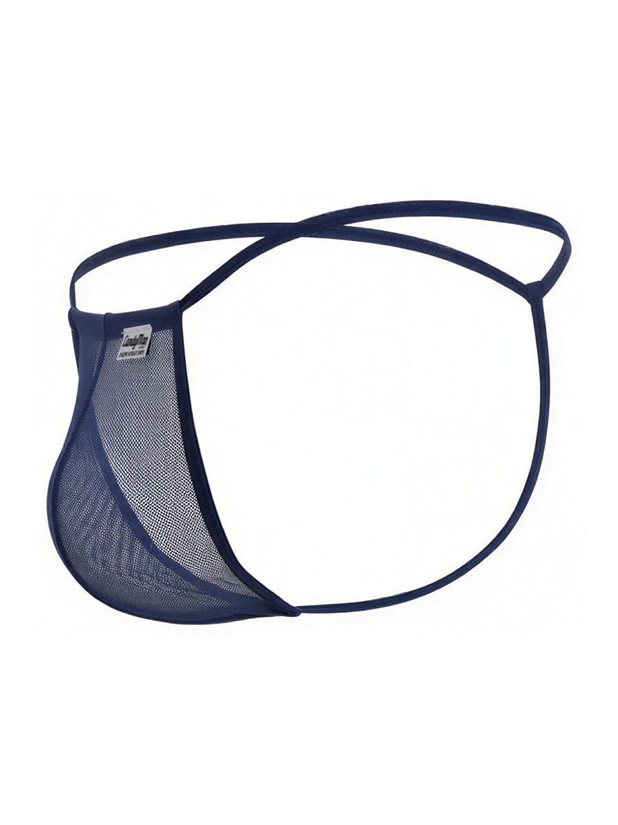 CandyMan 9586 G-String Color Dark Blue Mesh - EricSaloDesign.com