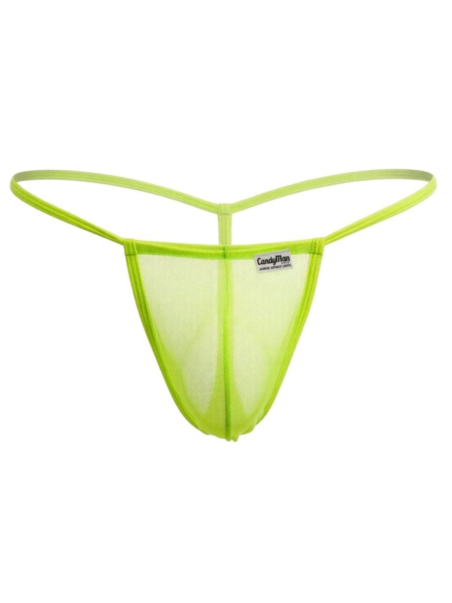 CandyMan 9586 G-String Color Hot Green Mesh - EricSaloDesign.com