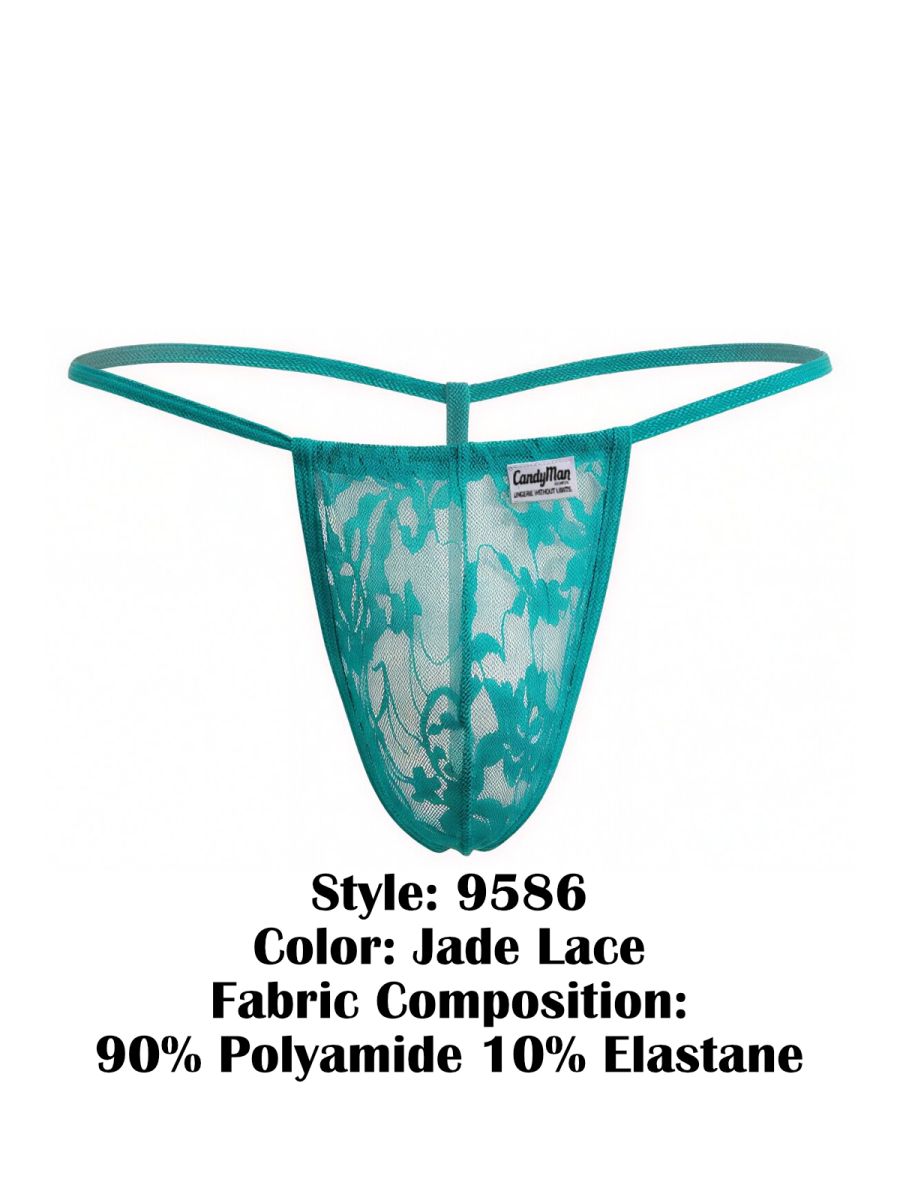 CandyMan 9586 G-String Color Jade Lace - EricSaloDesign.com