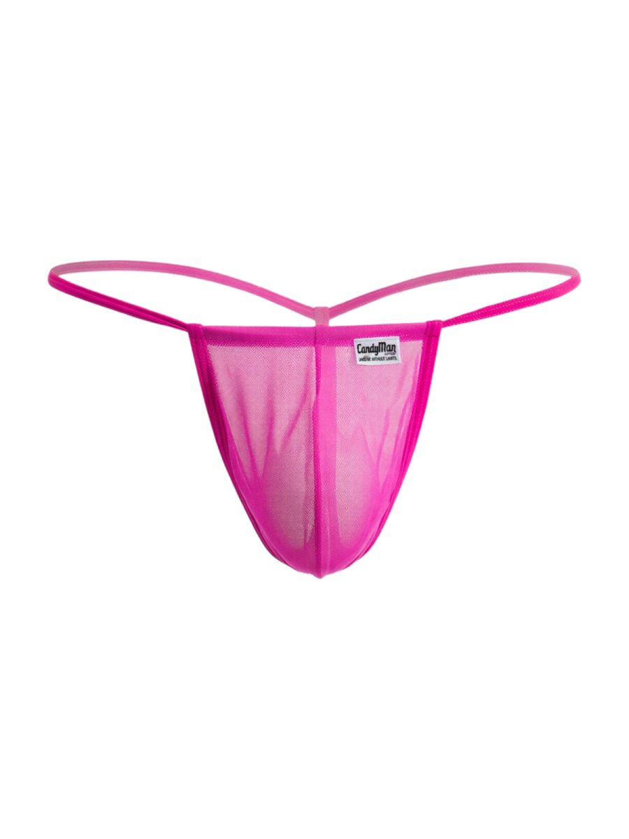 CandyMan 9586 G-String Color Magenta Mesh - EricSaloDesign.com