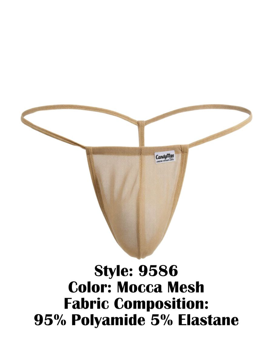 CandyMan 9586 G-String Color Mocca Mesh - EricSaloDesign.com
