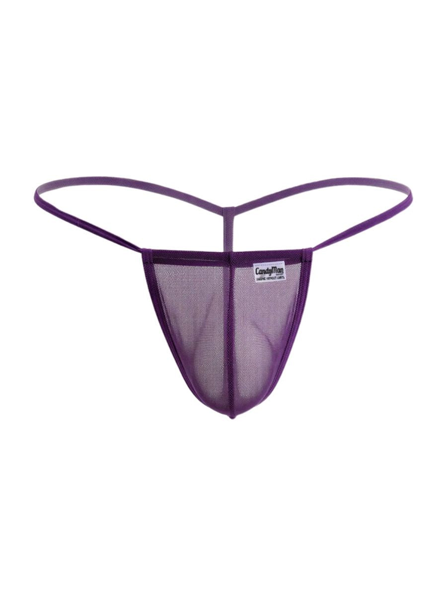 CandyMan 9586 G-String Color Purple Mesh - EricSaloDesign.com
