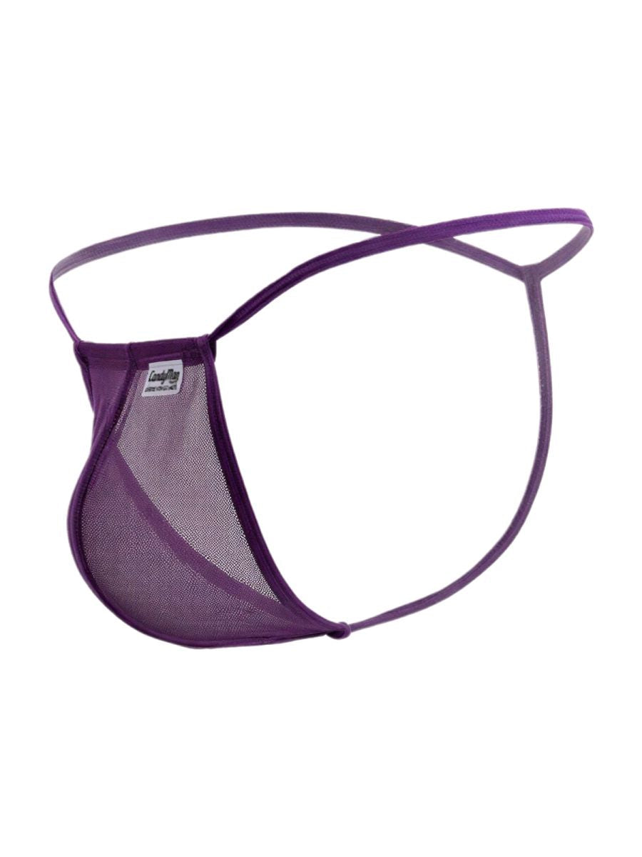 CandyMan 9586 G-String Color Purple Mesh - EricSaloDesign.com