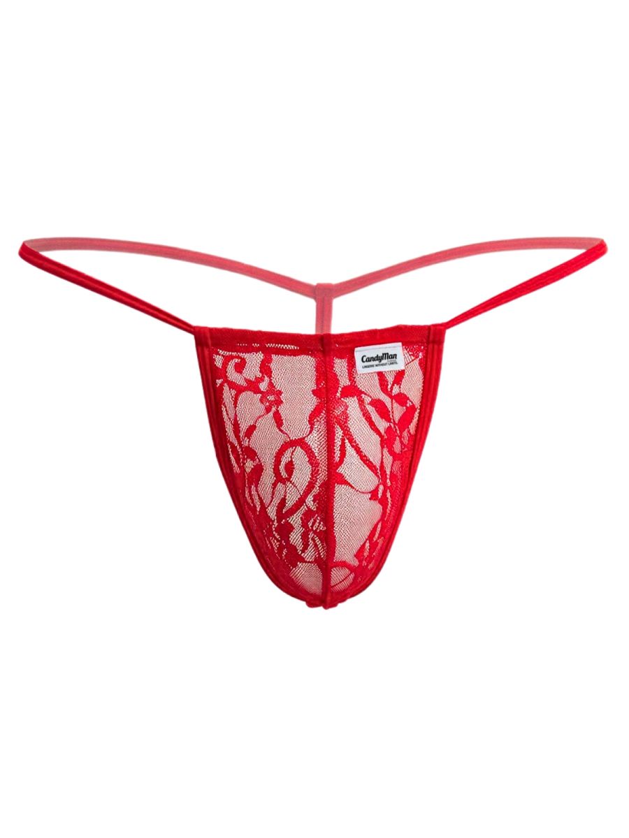 CandyMan 9586 G-String Color Red Lace - EricSaloDesign.com