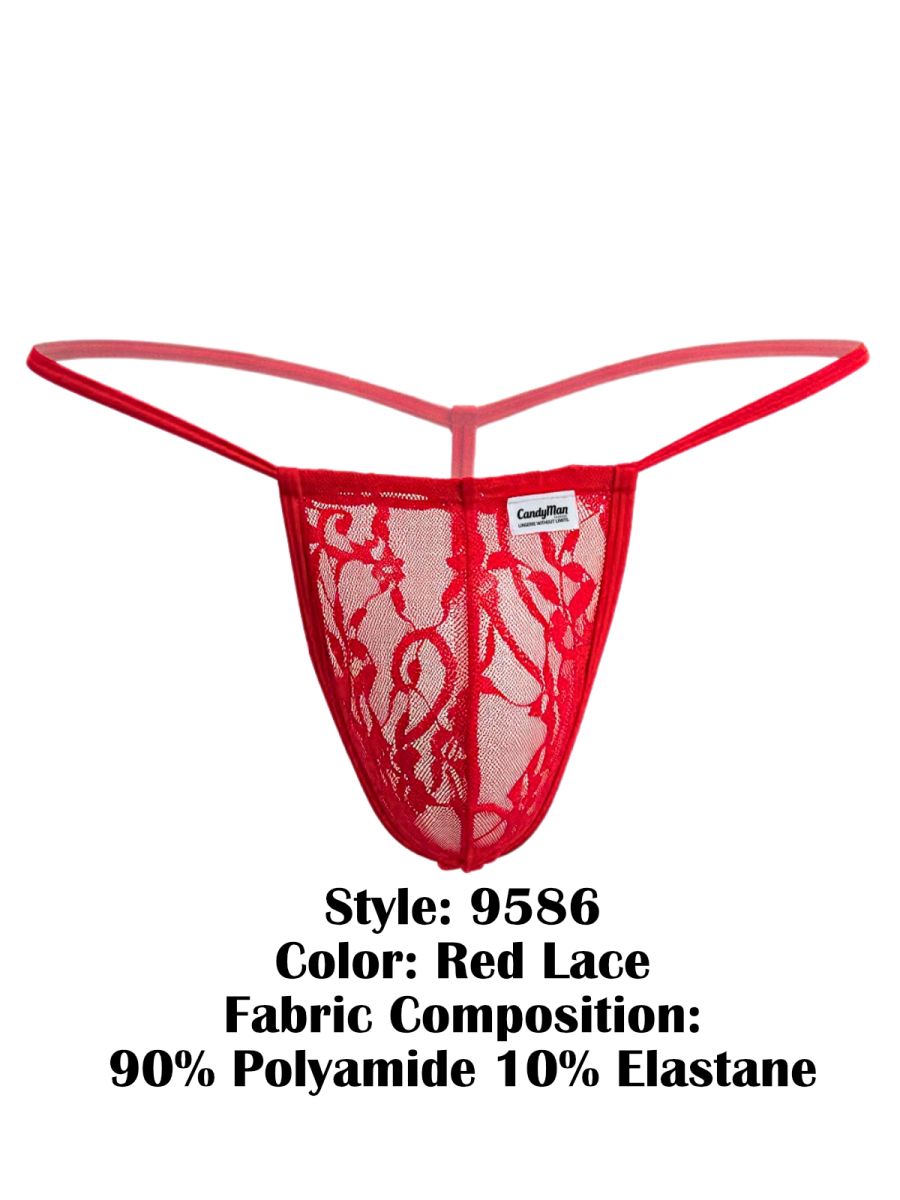 CandyMan 9586 G-String Color Red Lace - EricSaloDesign.com