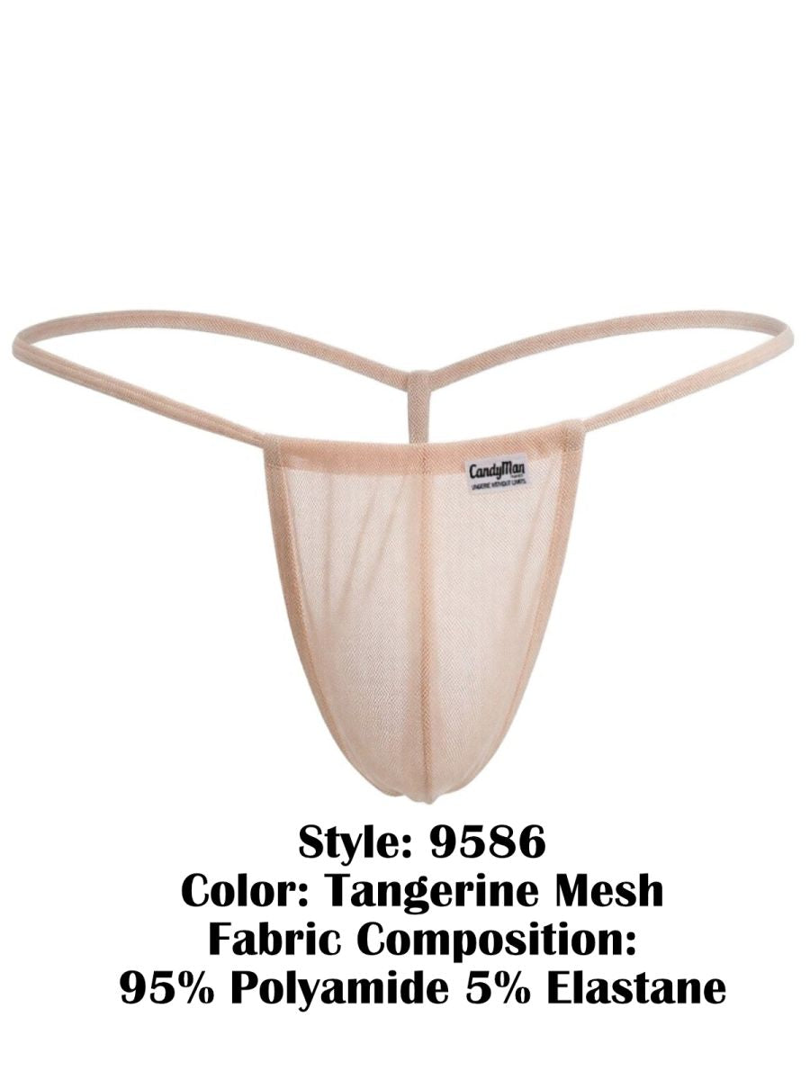 CandyMan 9586 G-String Color Tangerine Mesh - EricSaloDesign.com