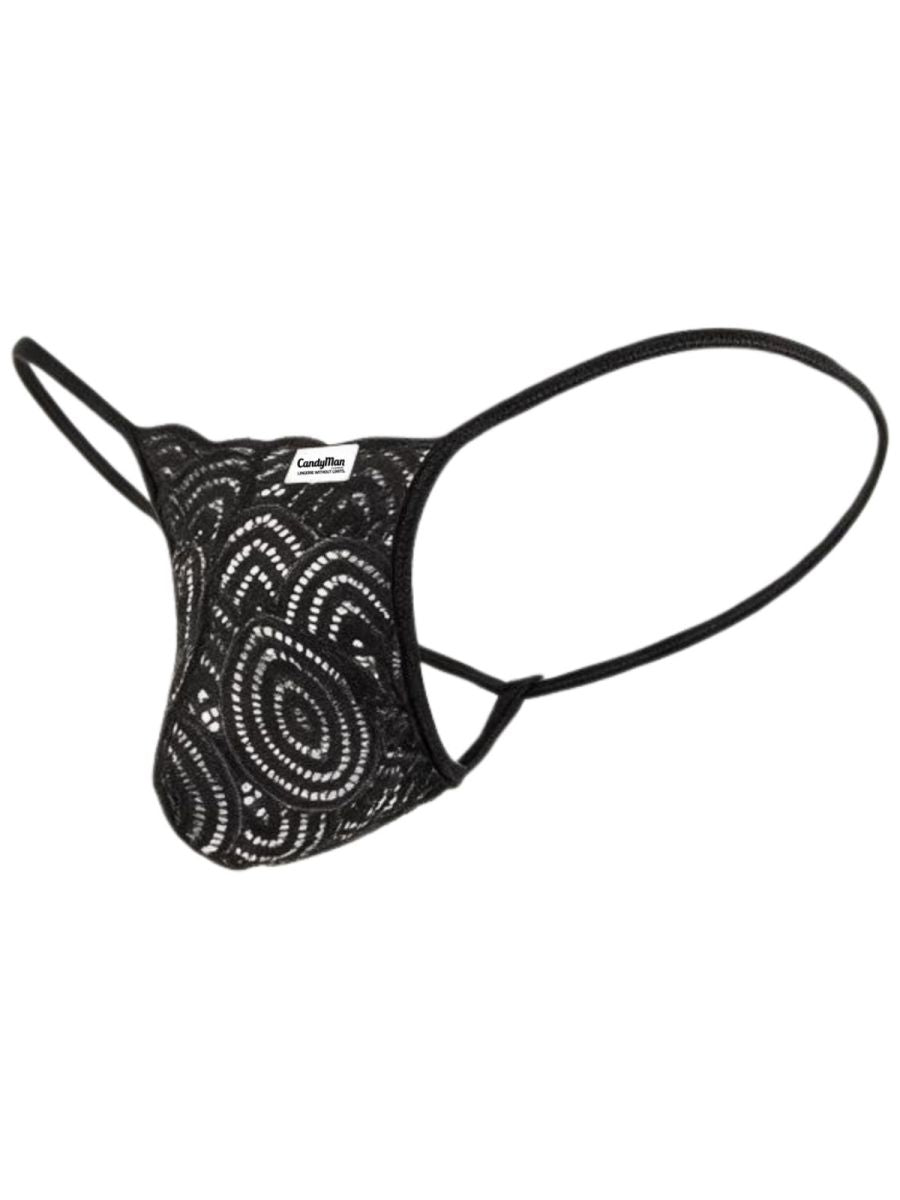 CandyMan 95000 Herrenunterwäsche verführerischer Spitzen-Tanga Farbe Schwarz