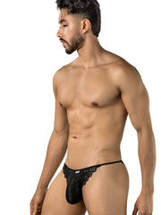 CandyMan 95002 Herrenunterwäsche verführerische Spitzen-Slips Farbe Schwarz