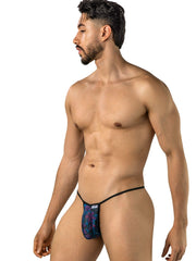CandyMan 95004 Herrenunterwäsche Stylischer Netz-String mit blauem Farbdruck
