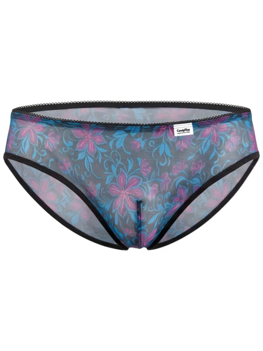 CandyMan 95005 Herrenunterwäsche bedruckter Netz-Slip Farbe Blau