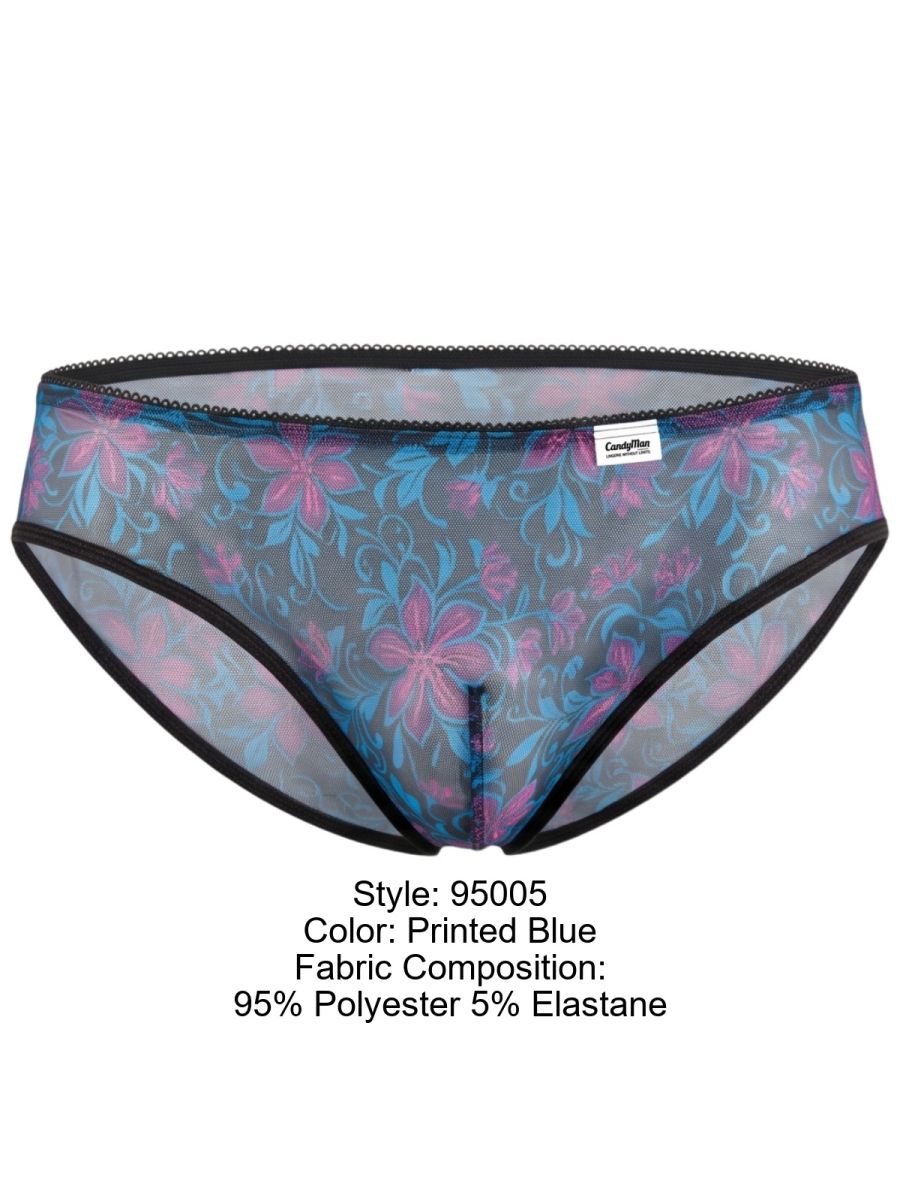 CandyMan 95005 Herrenunterwäsche bedruckter Netz-Slip Farbe Blau
