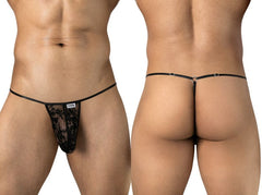 CandyMan 95007 Herrenunterwäsche verführerischer Spitzen-String Farbe Schwarz