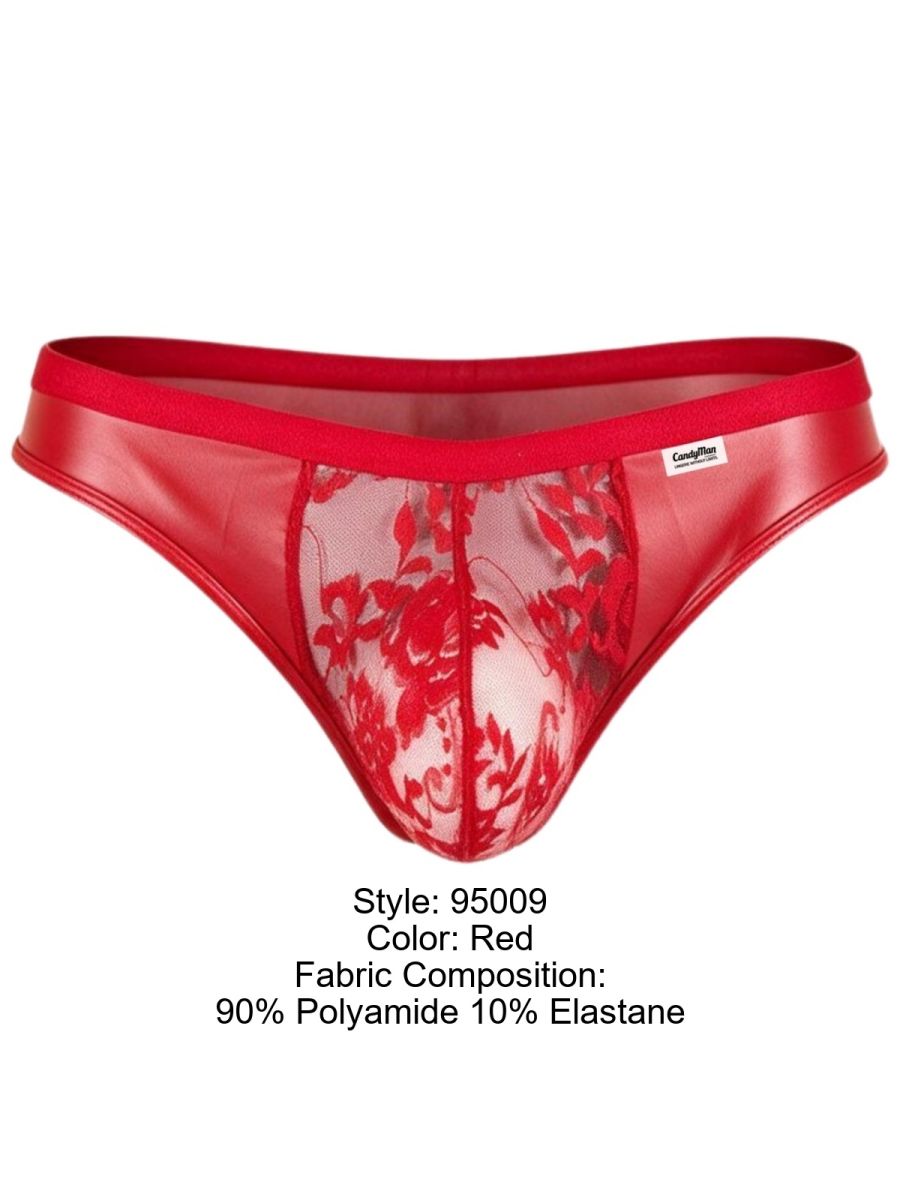 CandyMan 95009 Herrenunterwäsche verführerische Spitzen-Tangas Farbe Rot