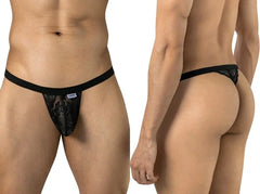 String séducteur en dentelle pour homme CandyMan 95013, couleur noir
