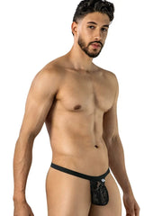 String séducteur en dentelle pour homme CandyMan 95013, couleur noir