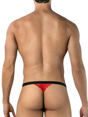 String séduisant en dentelle pour homme CandyMan 95013, couleur rouge et noir