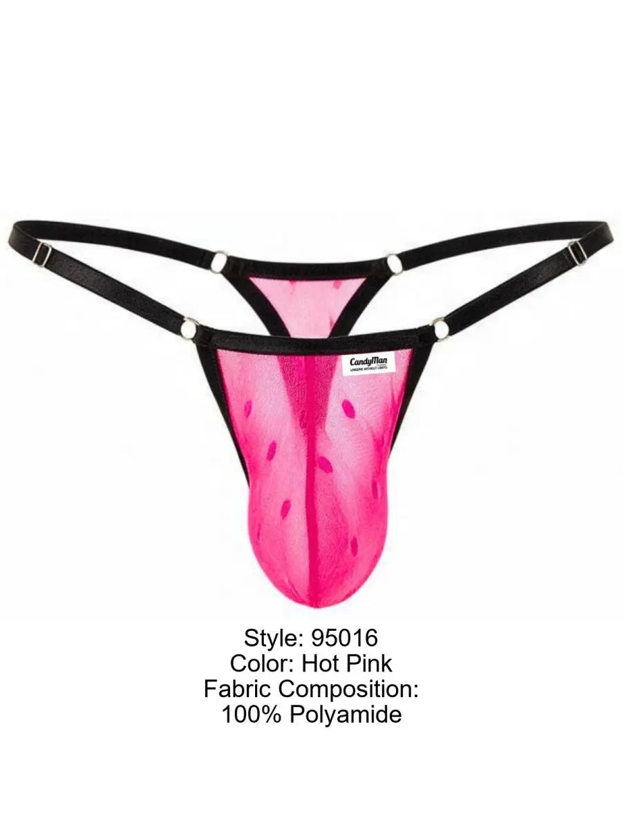 CandyMan 95016 String sexy en résille pour homme, couleur rose vif